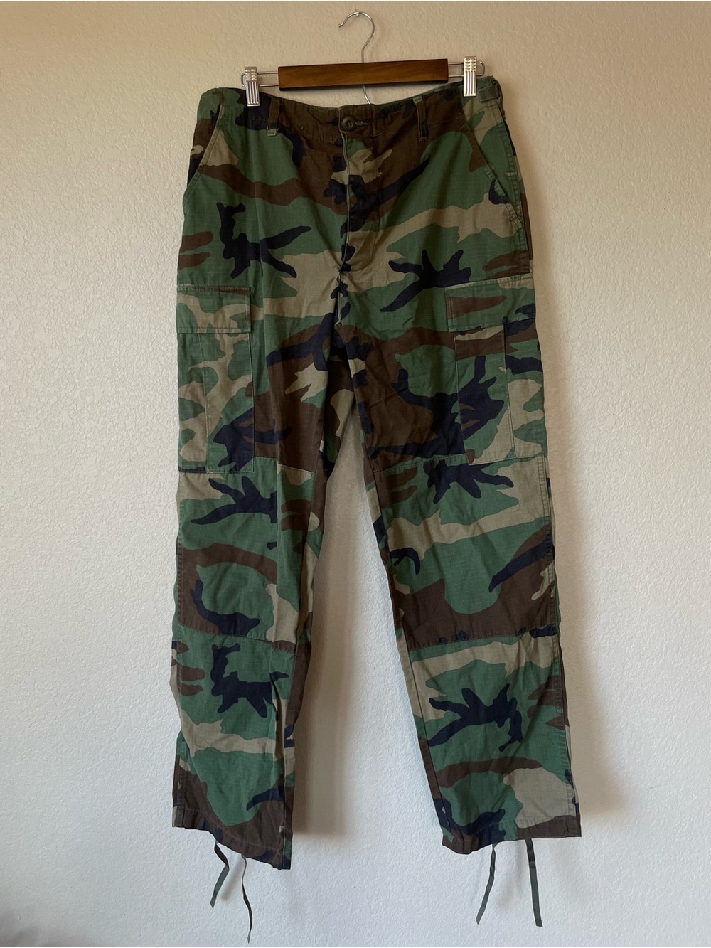 Vintage US Military Woodland BDU Cargo Pants Mens M Regular 31-35 Army Camo
